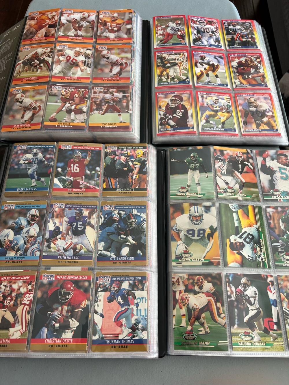 Vintage Football Trading Card Binder - Multi-Color Collectible Organizer